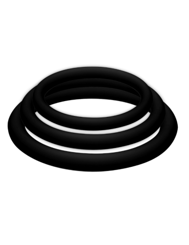 potenzplus kit de 3 anneaux péniens (s, m, l) noir