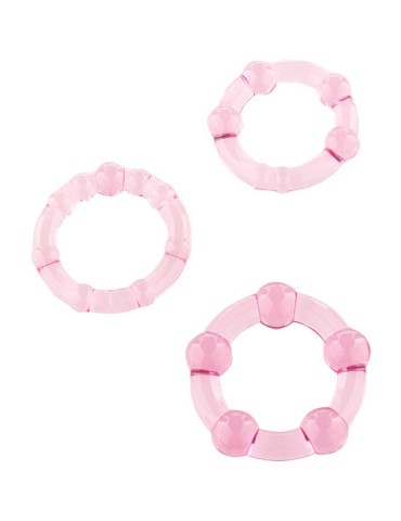 Sevencreations ensemble de trois anneaux de pénis roses