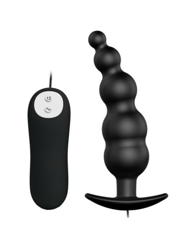plug anal en silicone pretty love stimulation supplémentaire et 12 modes vibrant - noir