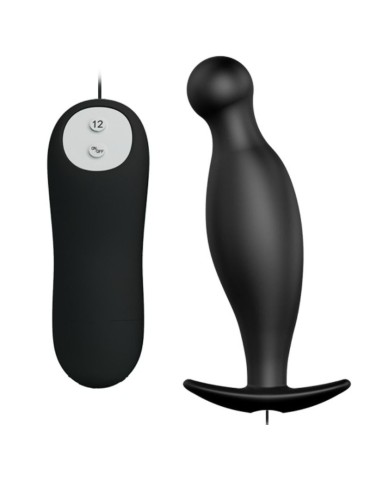 joli plug anal en silicone d'amour 12 modes vibrant noir