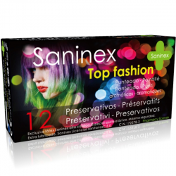 préservatifs saninex top fashion pointillés 12 unités
