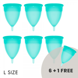 stercup pack coupe menstruelle silicone fda taille l aquamarina 6 + 1 gratuit