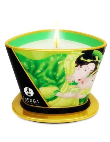shunga mini caress by candelight bougie de massage au thé vert 170ml