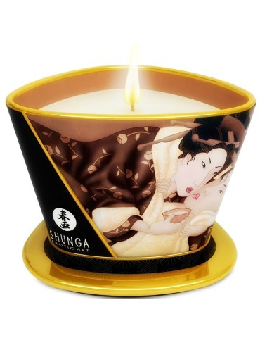 bougie de massage au chocolat shunga mini caress by candelight 170ml