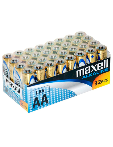 batterie alcaline maxell aa lr6 pack * 32 piles